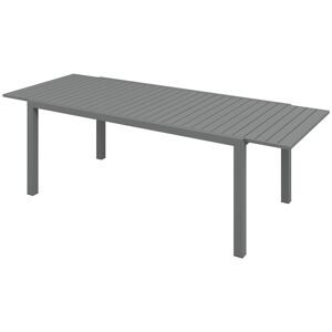 Outsunny Table de jardin extensible en aluminium rectangulaire 6 - 8 personnes, dim. 180/240L x 94l x 73H cm, gris