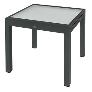 Outsunny Table Extensible de Jardin Grande Taille dim. dépliées 160 x 80 x 75 cm alu métal Plateau Verre trempé transparent
