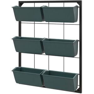 Outsunny Jardinière murale à 3 étages avec 6 bacs pour l'intérieur et l'extérieur, pour fleurs, plantes, dim. 52L x 14l x 66H cm