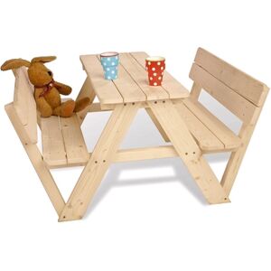 Pinolino Table de pique nique enfant Nicki pour 4 bois bancs a dossier