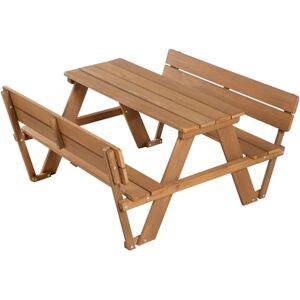 roba Table et bancs enfant dossiers pique-nique pour 4 Outdoor Deluxe bois