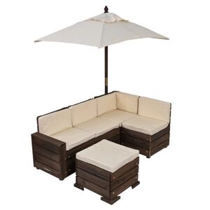 Kidkraft® Salon de jardin enfant parasol Outdoor Sectional Ottoman bois 20305