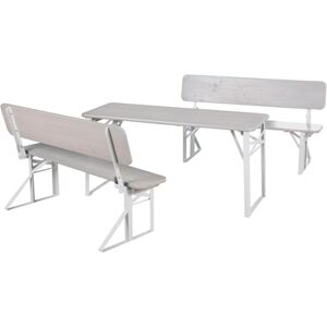 roba Table et bancs enfant pique-nique dossiers Outdoor bois lasure gris