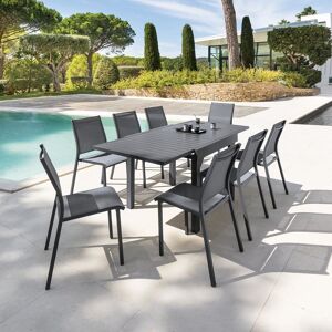 Hespéride Table de jardin extensible PIAZZA Graphite 8 places - Aluminium Ancien prix : 299€ Hespéride