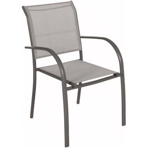 Hespéride Fauteuil de jardin empilable PIAZZA Noisette   Tonka Aluminium traité époxy, Texaline Hespéride