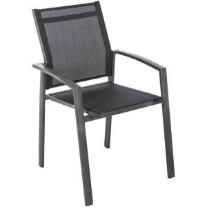 Hespéride Fauteuil de jardin empilable AXIOME Poivre   Graphite Aluminium traité époxy, Texaline Hespéride