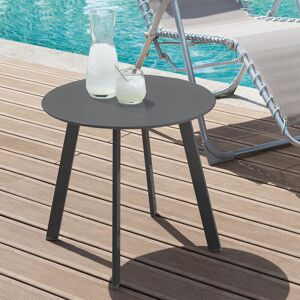 Hespéride Table d'appoint de jardin ronde SAONA Graphite mat 50 x 45 cm - Acier cataphorèse, Peinture époxy Hespéride