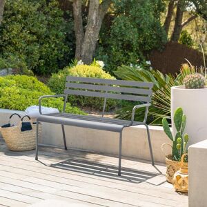 Hespéride Banc de jardin GREENSBORO Graphite Acier traité époxy, Traitement antirouille renforcé Hespéride