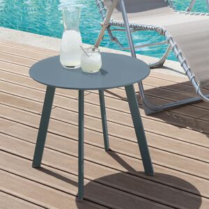 Hespéride Table d'appoint de jardin ronde SAONA Bleu canard mat 50 x 45 cm - Acier cataphorèse, Peinture époxy Hespéride