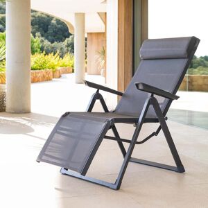 Hespéride Fauteuil de jardin inclinable DECIMA Anthracite   Graphite 8 positions - Aluminium Ancien prix : 119€ Hespéride