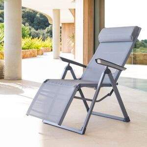 Hespéride Fauteuil de jardin inclinable DECIMA Ardoise   Gris quartz 8 positions - Aluminium Ancien prix : 119€ Hespéride