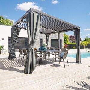 Hespéride Pergola bioclimatique AVILA Graphite 4 x 3 m - Aluminium traité époxy, Acier galvanisé Hespéride