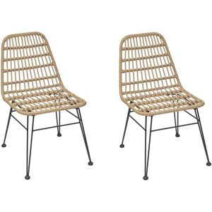 Hespéride Lot de 2 chaises jardin LAMBADA Sésame   Graphite Acier traité époxy, Résine tressée Hespéride