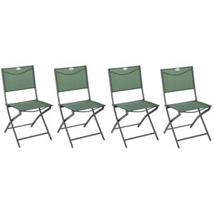 Hespéride Lot de 4 chaises jardin pliantes MODULA Vert olive   Graphite Acier, Texaline - Ancien prix : 111,96€ Hespéride