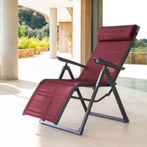 Hespéride Fauteuil de jardin inclinable DECIMA Bordeaux   Graphite 8 positions - Aluminium Ancien prix : 119€ Hespéride