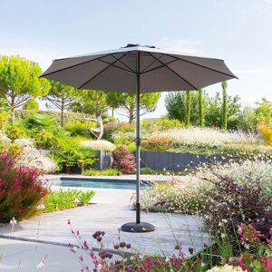 Parasol droit rond inclinable LOOMPA Ardoise 3 m - Aluminium, Polyester Ancien prix : 59,99€ Hespéride - Publicité