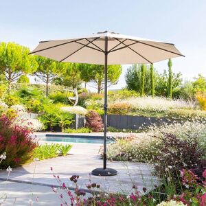 Hespéride Parasol droit rond inclinable LOOMPA Taupe 3 m - Aluminium, Polyester Ancien prix : 59,99€ Hespéride