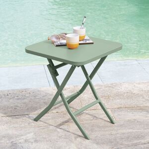 Hespéride Table d'appoint de jardin carrée GREENSBORO Vert olive 40 x cm - Acier traité époxy Hespéride