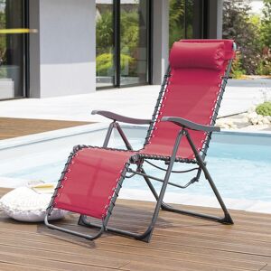 Hespéride Fauteuil relax de jardin SILOS Grenade Acier traité époxy, Texaline Hespéride