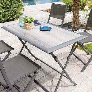 Hespéride Table de jardin pliante rectangulaire AZUA Gris smoke 4 places - Aluminium traité époxy, ECP Hespéride