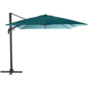 Hespéride Parasol déporté carré inclinable ÉLÉA Bleu canard   Graphite 3 x m - Aluminium traité époxy, Polyester Hespéride