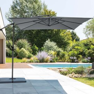 Hespéride Parasol déporté carré MANOA Ardoise 2,5 x m - Acier Ancien prix : 99,99€ Hespéride