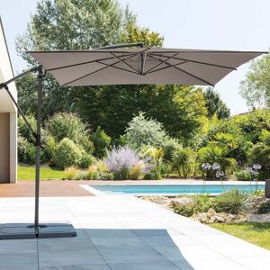 Hespéride Parasol déporté carré MANOA Taupe 2,5 x m - Acier Ancien prix : 99,99€ Hespéride