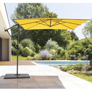 Parasol déporté carré MANOA Jaune moutarde 2,5 x m - Acier Ancien prix : 99,99€ Hespéride - Publicité