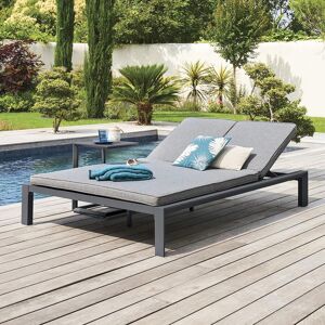 Hespéride Lit de piscine double ÉVASION Anthracite   Graphite 2 places - Aluminium traité époxy, Texaline Hespéride