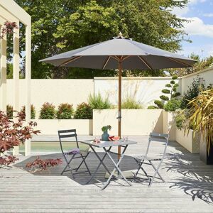 Hespéride Parasol droit rond TINAEI Gris quartz 3 m - Roland-Garros x Hespéride