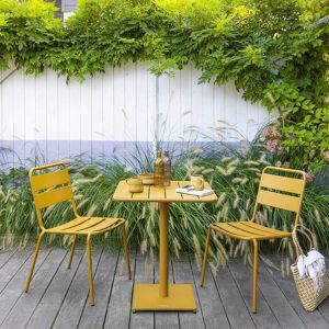 Hespéride Table de jardin carrée PHUKET Ocre 2 places - Acier Ancien prix : 129€ Hespéride