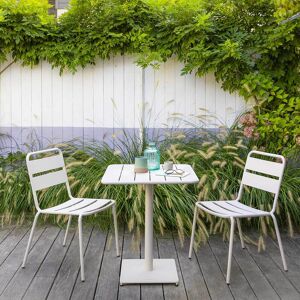 Hespéride Table de jardin carrée PHUKET Argile 2 places - Acier Ancien prix : 129€ Hespéride