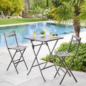 Hespéride Table haute de jardin pliante GREENSBORO Tonka 2 places - Acier traité époxy, Traitement antirouille renforcé Hespéride