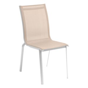 Hespéride Chaise de jardin empilable AXANT Lin   Blanc Aluminium traité époxy, Texaline Hespéride