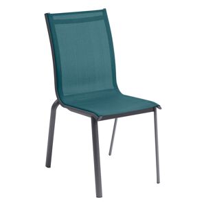 Hespéride Chaise de jardin empilable AXANT Bleu canard   Graphite Aluminium traité époxy, Texaline Hespéride
