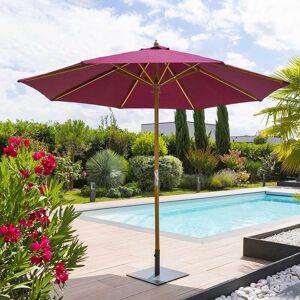 Hespéride Parasol droit rond TINAEI Bordeaux 3 m - Oléfine, Bambou certifié FSC® Hespéride