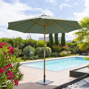 Hespéride Parasol droit rond TINAEI Vert olive 3 m - Oléfine, Bambou certifié FSC® Hespéride