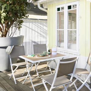 Hespéride Table de jardin pliante rectangulaire AZUA Houblon   Blanc 4 places - Aluminium traité époxy, ECP Hespéride