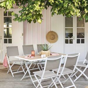 Hespéride Table de jardin pliante rectangulaire AZUA Houblon   Blanc 6 places - Aluminium traité époxy, ECP Hespéride