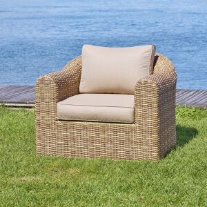 Hespéride Fauteuil de salon jardin MOORÉA Savana Aluminium traité époxy, Résine tressée, Polyester Hespéride