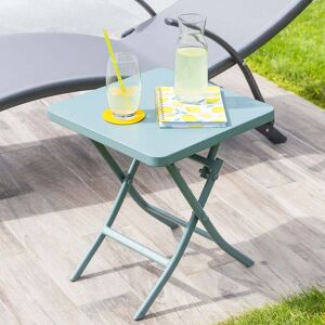 Table d'appoint de jardin carrée GREENSBORO Vert jade 40 x cm - Acier traité époxy Hespéride - Publicité