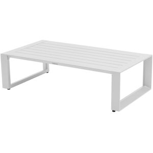 Hespéride Table basse de jardin rectangulaire ALLURE Gris minéral   Blanc 130 x 70 36 cm - Aluminium traité époxy Hespéride