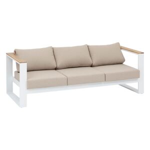 Hespéride Canapé de jardin EMPERIA Blanc 3 places - Aluminium traité époxy, Polyester, Acacia certifié FSC® Hespéride