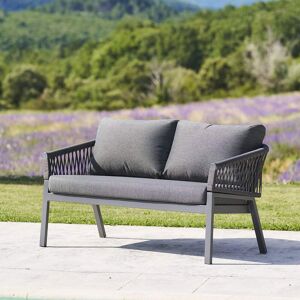 Hespéride Canapé de jardin ORIENGO Anthracite   Graphite 2 places - Aluminium traité époxy, Polyester Hespéride