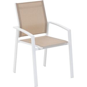 Hespéride Fauteuil de jardin empilable AXIOME Lin   Blanc Aluminium traité époxy, Texaline Hespéride