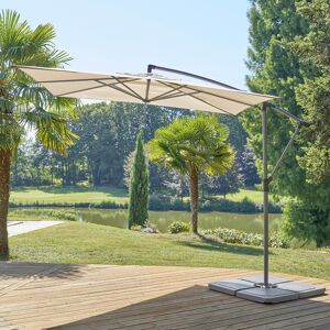 Hespéride Parasol déporté carré MANOA Blé 2,5 x m - Aluminium traité époxy, Acier, Polyester Hespéride