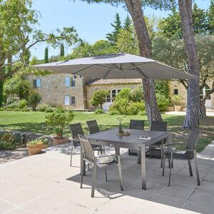 Hespéride Parasol déporté MELHIA Anthracite 3 x m - Aluminium traité époxy, Acier, Oléfine Hespéride