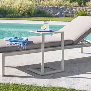 Hespéride Table d'appoint de jardin carrée ÉVASION Argile 38 x cm - Aluminium traité époxy Hespéride