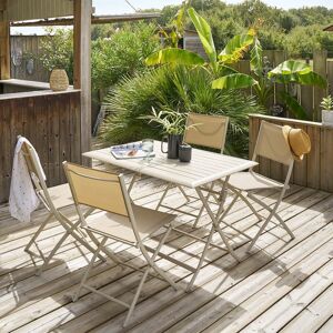 Hespéride Table de jardin pliante rectangulaire AZUA Argile 4 places - Aluminium traité époxy Hespéride