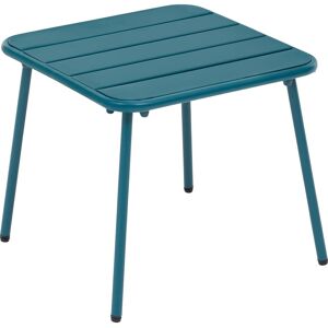 Hespéride Table basse de jardin carrée PHUKET Bleu canard 45 x 41 cm - Acier traité époxy Hespéride